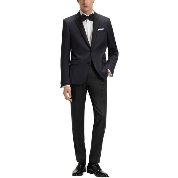 Boss Mens H-Huge Slim Fit Super 110's Wool Tuxedo Jacket 40 Short Navy NWT $695